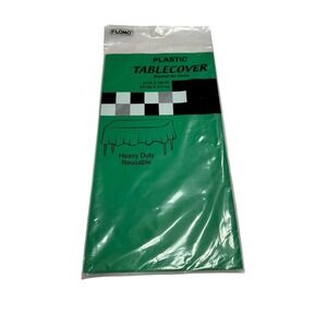 LOT OF 5 FLOMO green plastic table cover rectangle 54x108 inches‎